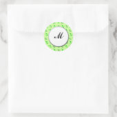 Aangepaste monogram groene shamrocks Art Sticker (Tas)