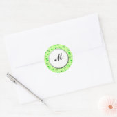 Aangepaste monogram groene shamrocks Art Sticker (Envelop)