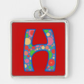 Aangepaste Monogram H-Sleutelhanger, helder spleet Sleutelhanger (Voorkant)