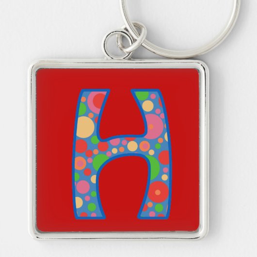 Aangepaste Monogram H-Sleutelhanger, helder spleet Sleutelhanger (Voorkant)