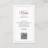 Aangepaste Monogram Hair Stylist QR Visitekaartje (Achterkant)