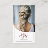Aangepaste Monogram Hair Stylist QR Visitekaartje (Voorkant)