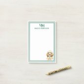 Aangepaste Monogram Hand getrokken Doodle Martini  Post-it® Notes (Op bureau)