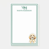 Aangepaste Monogram Hand getrokken Doodle Martini  Post-it® Notes (Voorkant)