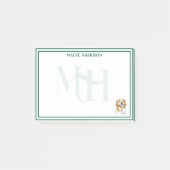 Aangepaste Monogram Hand getrokken Golden Retrieve Post-it® Notes (Voorkant)