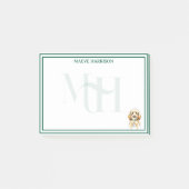 Aangepaste Monogram Hand getrokken Gouden Doodle M Post-it® Notes (Voorkant)