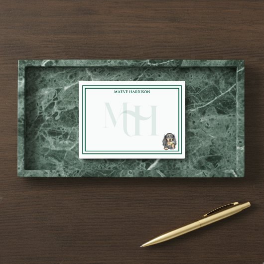 Aangepaste Monogram Hand getrokken teckel Martini  Post-it® Notes