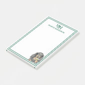 Aangepaste Monogram Hand getrokken teckel Martini  Post-it® Notes (Schuin)