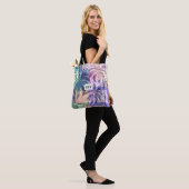 Aangepaste monogram handpalm boompatroon tote bag (Op model)