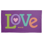 Aangepaste monogram handtassen van Colorful Love Kussensloop (Voorkant)