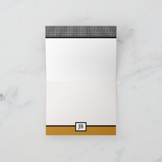 Aangepaste monogram - Hartelijk dank Bedankkaart (Binnen)