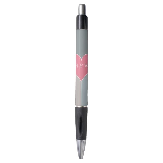 Aangepaste monogram hartpatroon pen (Voorkant Verticaal)