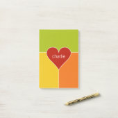Aangepaste monogram hartpatroon Post-it notities Post-it® Notes (Op bureau)