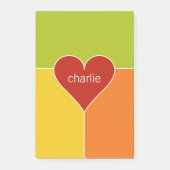 Aangepaste monogram hartpatroon Post-it notities Post-it® Notes (Voorkant)