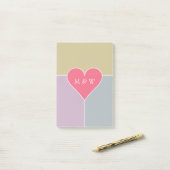 Aangepaste monogram hartpatroon Post-it notities Post-it® Notes (Op bureau)