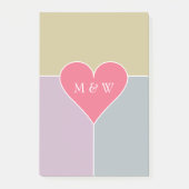 Aangepaste monogram hartpatroon Post-it notities Post-it® Notes (Voorkant)