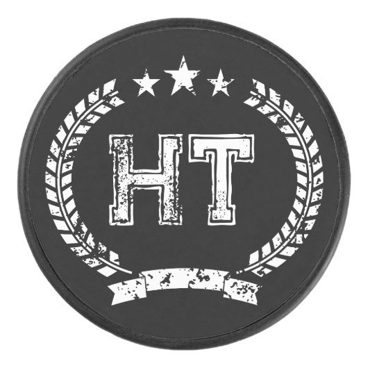 Aangepaste monogram -hockeypuck hockey puck (Voorkant)
