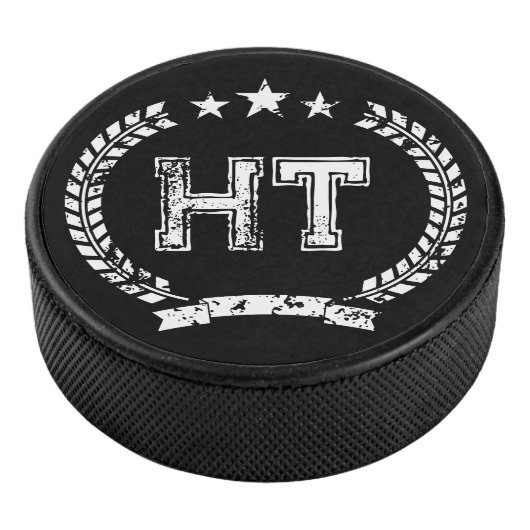 Aangepaste monogram -hockeypuck hockey puck (3/4)