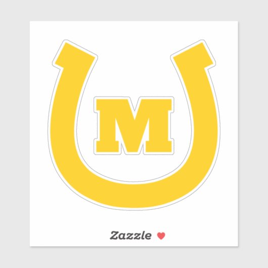 Aangepaste monogram hoefijzer logo vinyl auto stic sticker (Vel)