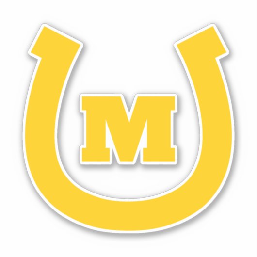 Aangepaste monogram hoefijzer logo vinyl auto stic sticker (Voorkant)