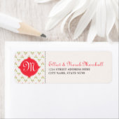Aangepaste Monogram Holly Adresetiketten Etiket (Insitu)