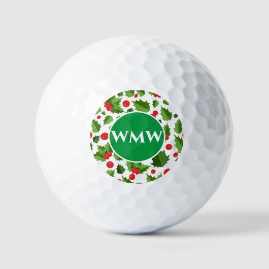 Aangepaste Monogram Holly laat golfbal Golfballen (Voorkant)