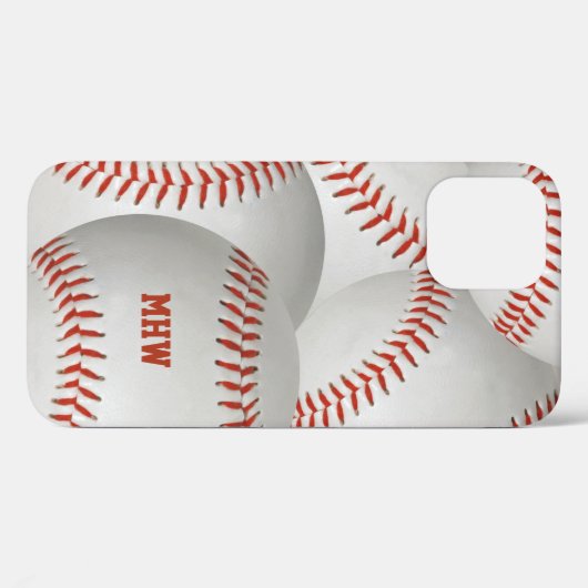 Aangepaste monogram-honkbal-telefoons Case-Mate iPhone case (Achterkant (horizontaal))