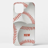Aangepaste monogram-honkbal-telefoons Case-Mate iPhone case (Achterkant)