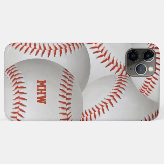 Aangepaste monogram-honkbal-telefoons Case-Mate iPhone case (Achterkant (horizontaal))