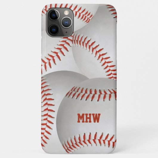 Aangepaste monogram-honkbal-telefoons Case-Mate iPhone case (Achterkant)