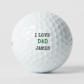 Aangepaste monogram i love Papa met naam Vader's G Golfballen (Voorkant)