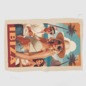 Aangepaste Monogram Ibiza, Spanje Reisposter Golfhanddoek (Horizontaal)