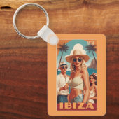 Aangepaste Monogram Ibiza, Spanje Reisposter Sleutelhanger (Voorkant)
