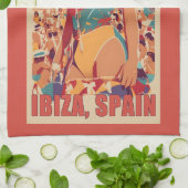Aangepaste Monogram Ibiza, Spanje Reisposter Theedoek (Gevouwen)