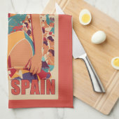 Aangepaste Monogram Ibiza, Spanje Reisposter Theedoek (Quarter Fold)
