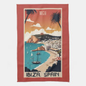 Aangepaste Monogram Ibiza, Spanje Reisposter Theedoek (Verticaal)