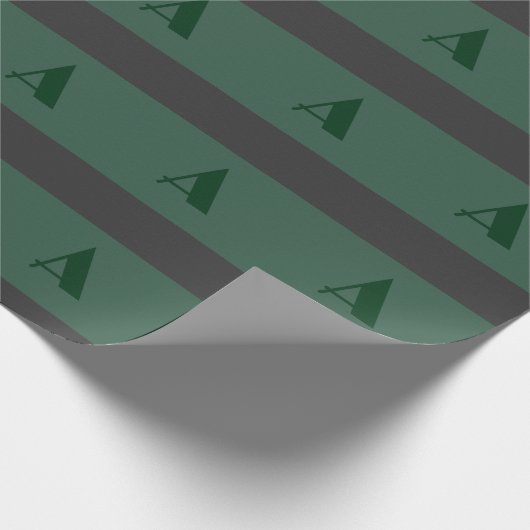 Aangepaste monogram initiaal letter gewoon groen r cadeaupapier (Hoek)