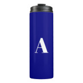 Aangepaste monogram initiaal letter kobalt blauw w thermosbeker (Voorkant)