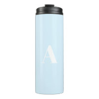 Aangepaste monogram initiaal letter lichtblauw wit