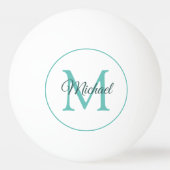 Aangepaste Monogram Initiaal Letter Naam One Star  Pingpongbal (Voorkant)