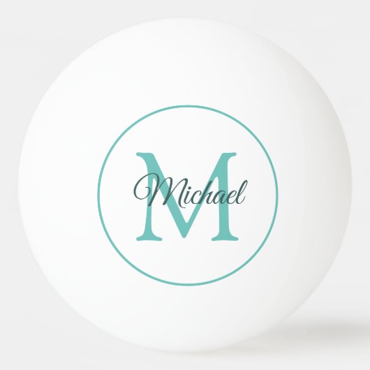 Aangepaste Monogram Initiaal Letter Naam One Star  Pingpongbal (Voorkant)