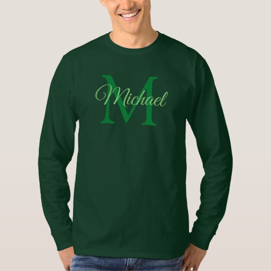 Aangepaste monogram Initiaal Letter Name Mannen T-shirt (Voorkant)