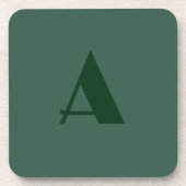 Aangepaste Monogram Initiaal Letter Plain Green Re Bier Onderzetter (Voorkant)