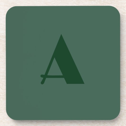 Aangepaste Monogram Initiaal Letter Plain Green Re Bier Onderzetter (Voorkant)