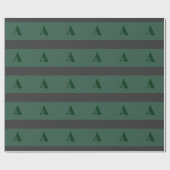 Aangepaste Monogram Initiaal Letter Plain Green Re Cadeaupapier (Vlak)