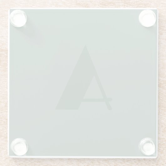 Aangepaste Monogram Initiaal Letter Plain Green Re Glazen Onderzetter (Achterkant)