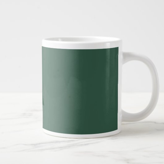 Aangepaste Monogram Initiaal Letter Plain Green Re Grote Koffiekop (Rechts)