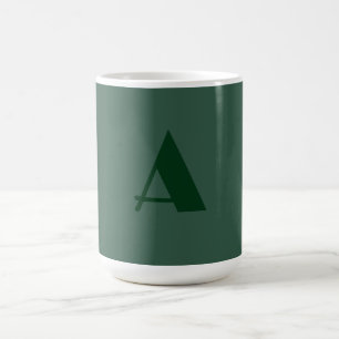 Aangepaste Monogram Initiaal Letter Plain Green Re Koffiemok