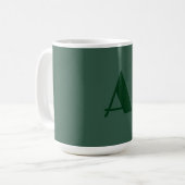 Aangepaste Monogram Initiaal Letter Plain Green Re Koffiemok (Voorkant links)