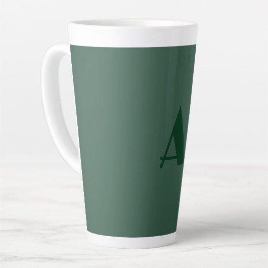 Aangepaste Monogram Initiaal Letter Plain Green Re Latte Mok (Linkerhoek)